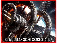modular sci fi space station ship vehicle futuristic
