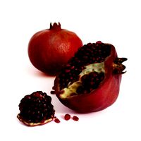 red pomegranate fruit and seeds