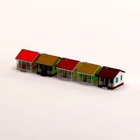 Cartoon low poly houses