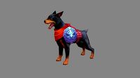 Cartoon German Pinscher - miniature hound dog