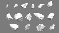 Obsidian rocks HD pack - 15 pieces