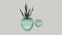 Decorative Vases with Floral Stick Arrangement