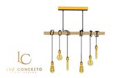Pendente Hangar Wood (Dourado Fosco)