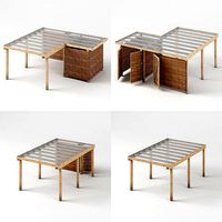 Three carports - wood frame and paneling - carport - car parking