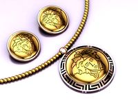medusa pendant and earring