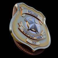 police badge photorealistic pbr low-poly
