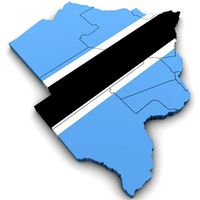 3d political map of botswana
