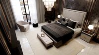 luxury bedroom interior scene