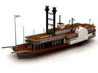 3D Wheeled Steamboat