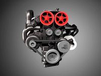 Four cylinder engine with animation
