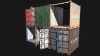 Low Poly PBR Shipping Container 10ft