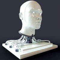 Cyborg Head Bust V1 3D Model