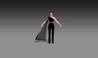 JUMP SUIT BLACK ONE SHOULDER VUAL SLEVEE SLIT LOOK MODERN
