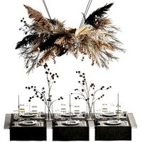Solemn table setting in eco style from dried flowers and decor