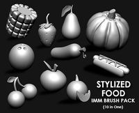 Stylized Food IMM Brushes 10 in one