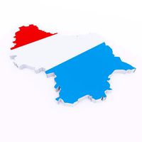 Luxembourg map 3d model