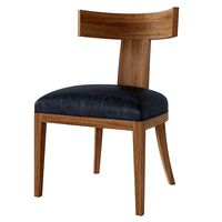 CONTEMPORARY KLISMOS LEATHER DINING SIDE CHAIR
