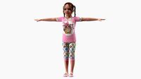 Child Girl Home Style T-pose