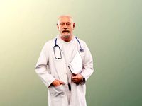 Eddie 12911 - Standing Best Ager Doctor With Documents