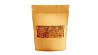 Blank sachet bag with transparent side mock up