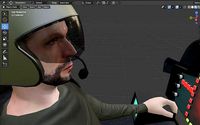 Fighter jet cocpit and pilot 3D model