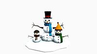 snow man low-poly