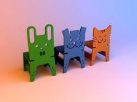 animal kids wood chair