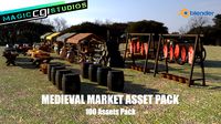 medieval market asset pack - low poly - blender
