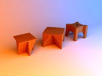 parametrich wooden stool tabouret