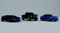 low-poly pack of generic passenger vehicles 20 cars low-poly
