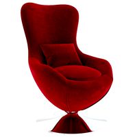 poltrona girevole salotto rossa
