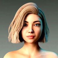 3D Hair style for girl V61 3D Model $15 - .3ds .dae .fbx .ma .max