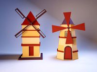set farm windmills low poly