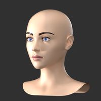 stylized female 01 head generic mesh