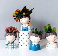 pack 1 cute girls and boys planters