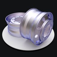 the wheel disk of a truck low-poly