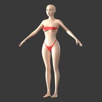 stylized female 01 a-pose generic mesh