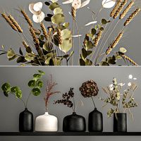 collection of bouquets of dried flowers 209