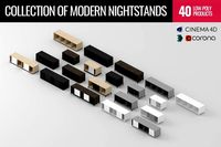 collection of 40 modern nightstands low-poly