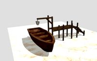 wooden boat and ramp medival