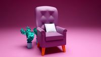 cozy armchair with pillow