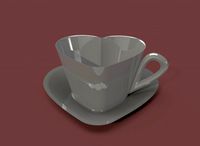 3d heart shaped coffee cup
