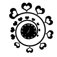 wall clock black hearts