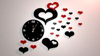 wall clock hearts