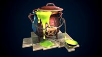 stylized cauldron