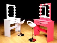 beautiful makeup table with mirror and high chair visage mirror