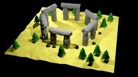 viking stonehenge low-poly