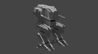 low poly military robot low-poly