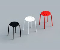 stool 3 colors red white and black