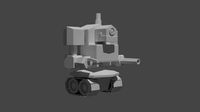 low poly robot tank low-poly